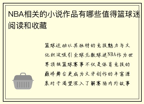 NBA相关的小说作品有哪些值得篮球迷阅读和收藏